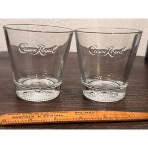 Crown Royal Bar Glasses Special Edition Set of 2 Low Ball Old Fashioned